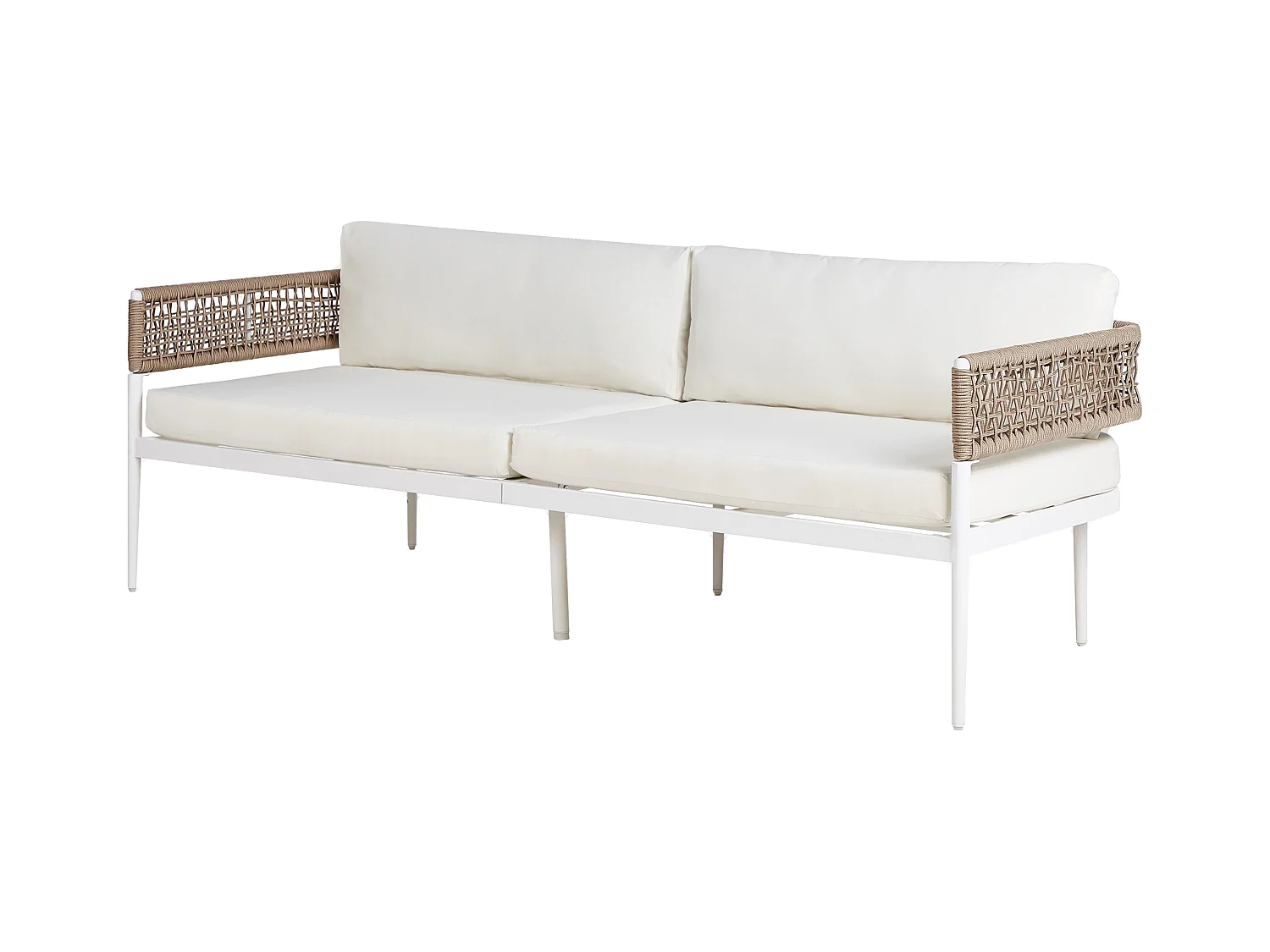 Ensemble de salon de jardin avec table 5 places SERLA Métal Blanc