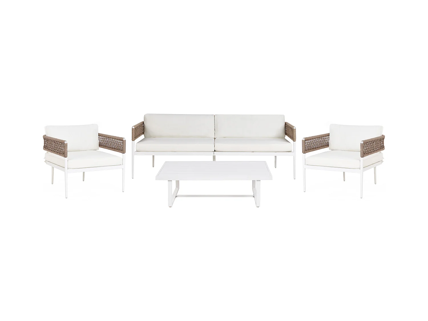 Set da giardino con tavolo 5 posti SERLA Metallo Bianco