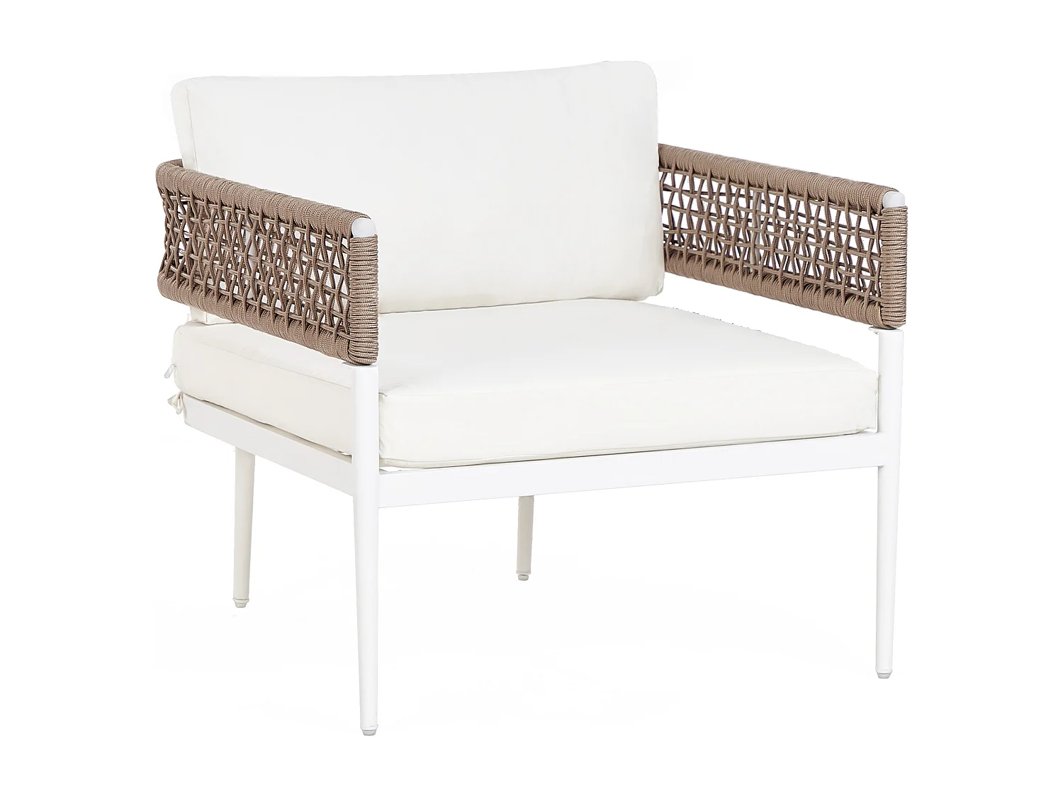 Ensemble de salon de jardin avec table 5 places SERLA Métal Blanc