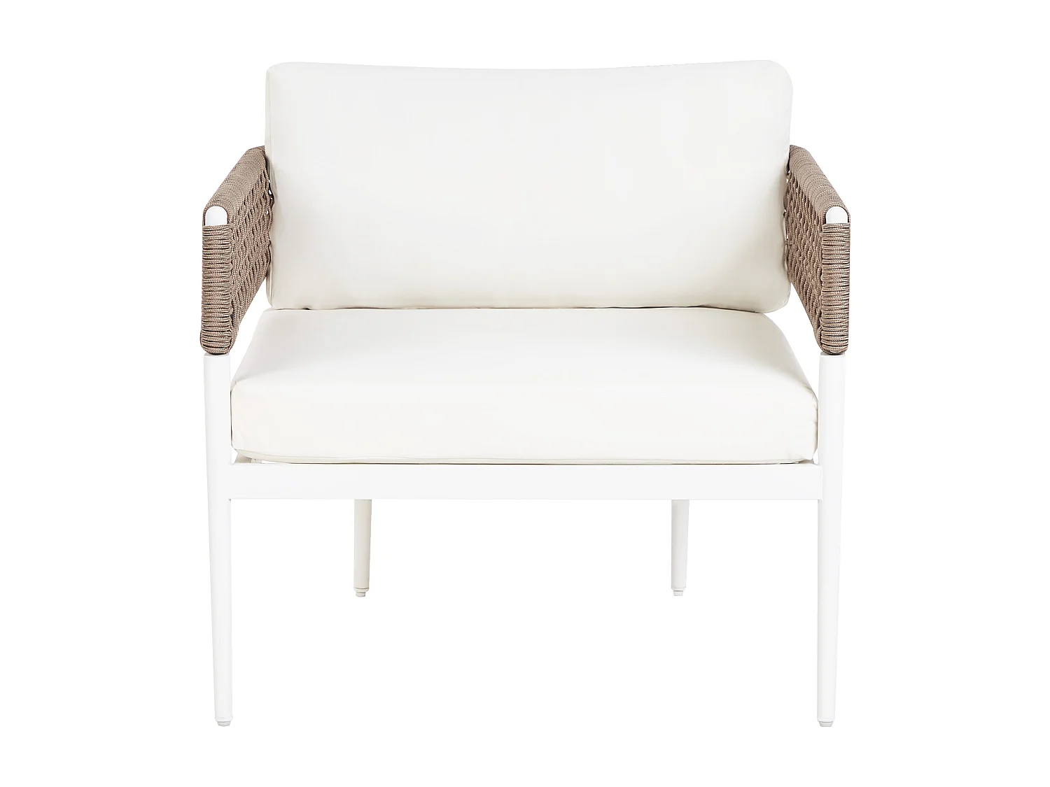 Ensemble de salon de jardin avec table 5 places SERLA Métal Blanc