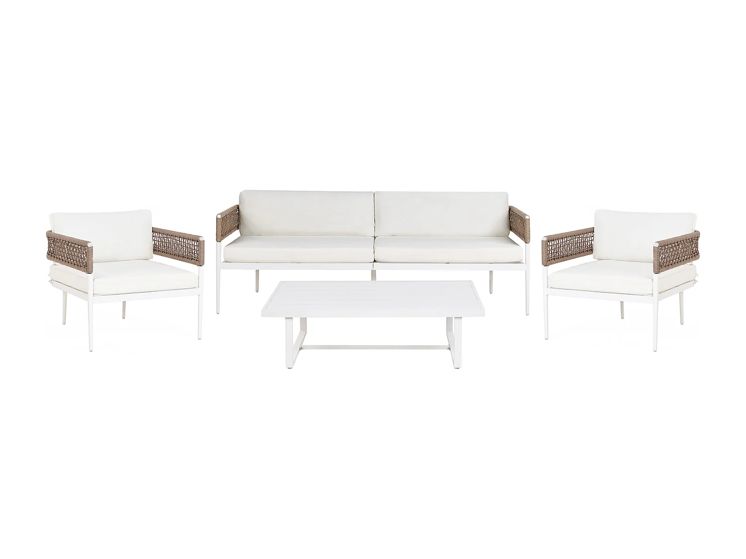 Loungeset met tafel 5-zitter SERLA Metaal Wit