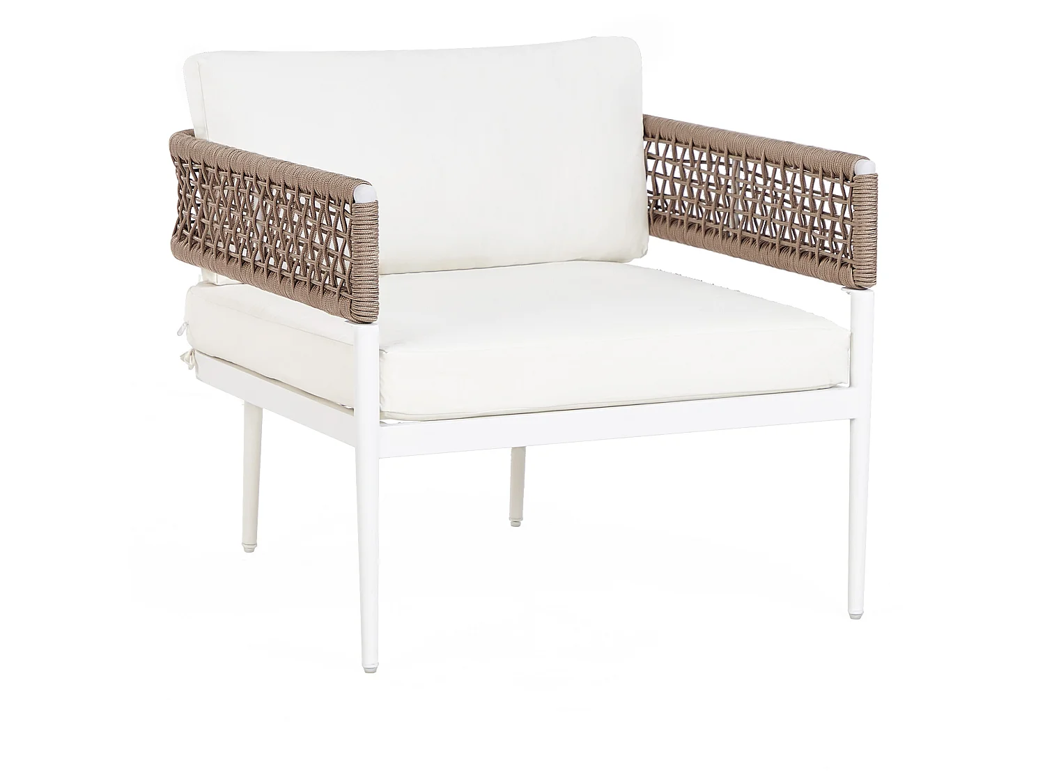Ensemble de salon de jardin avec table 5 places SERLA Métal Blanc