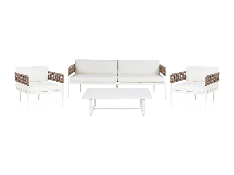 Conjunto de jardim com mesa 5 lugares SERLA Metal Branco