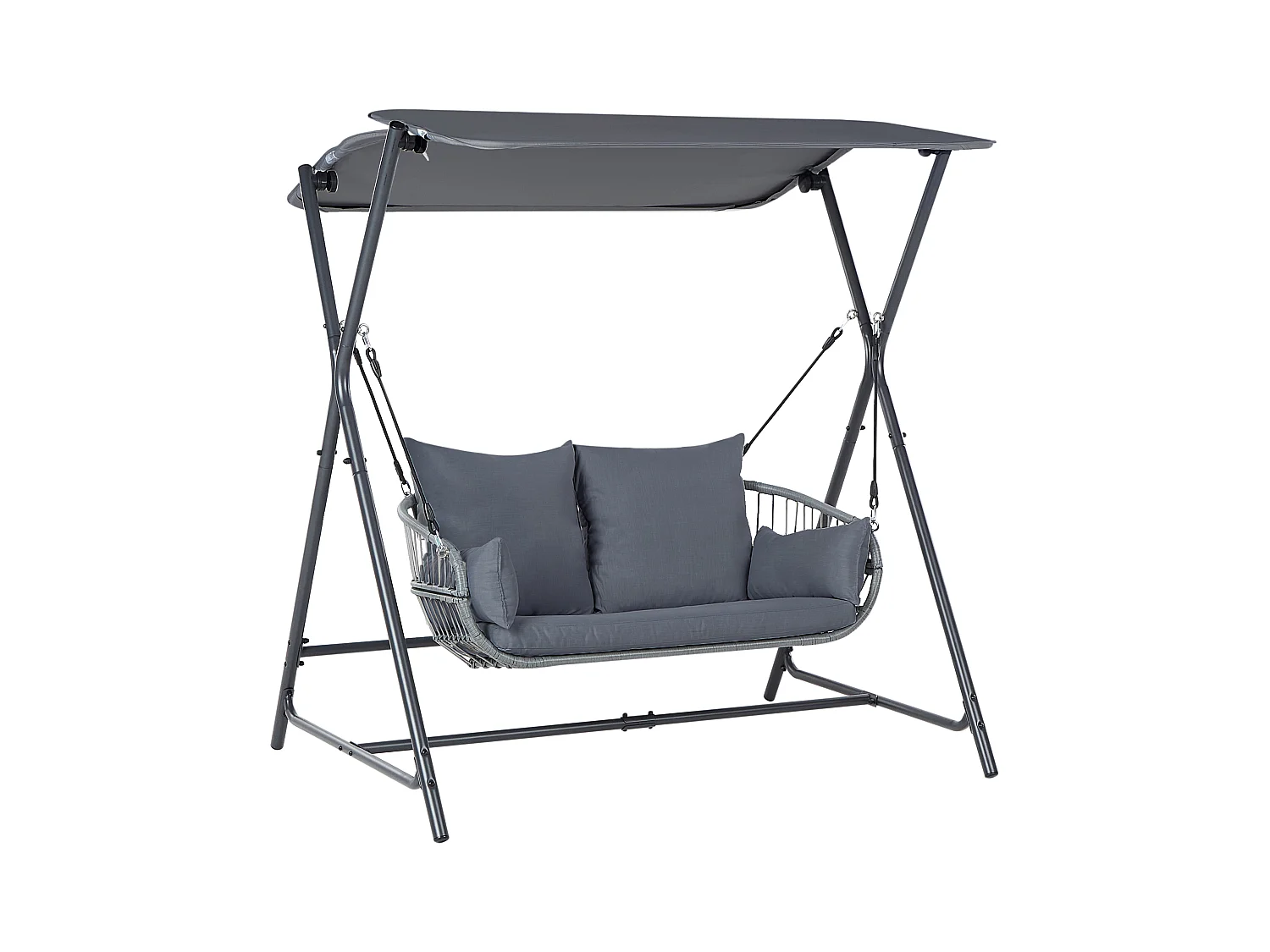 Balancelle de jardin FIASTRA Métal Gris foncé