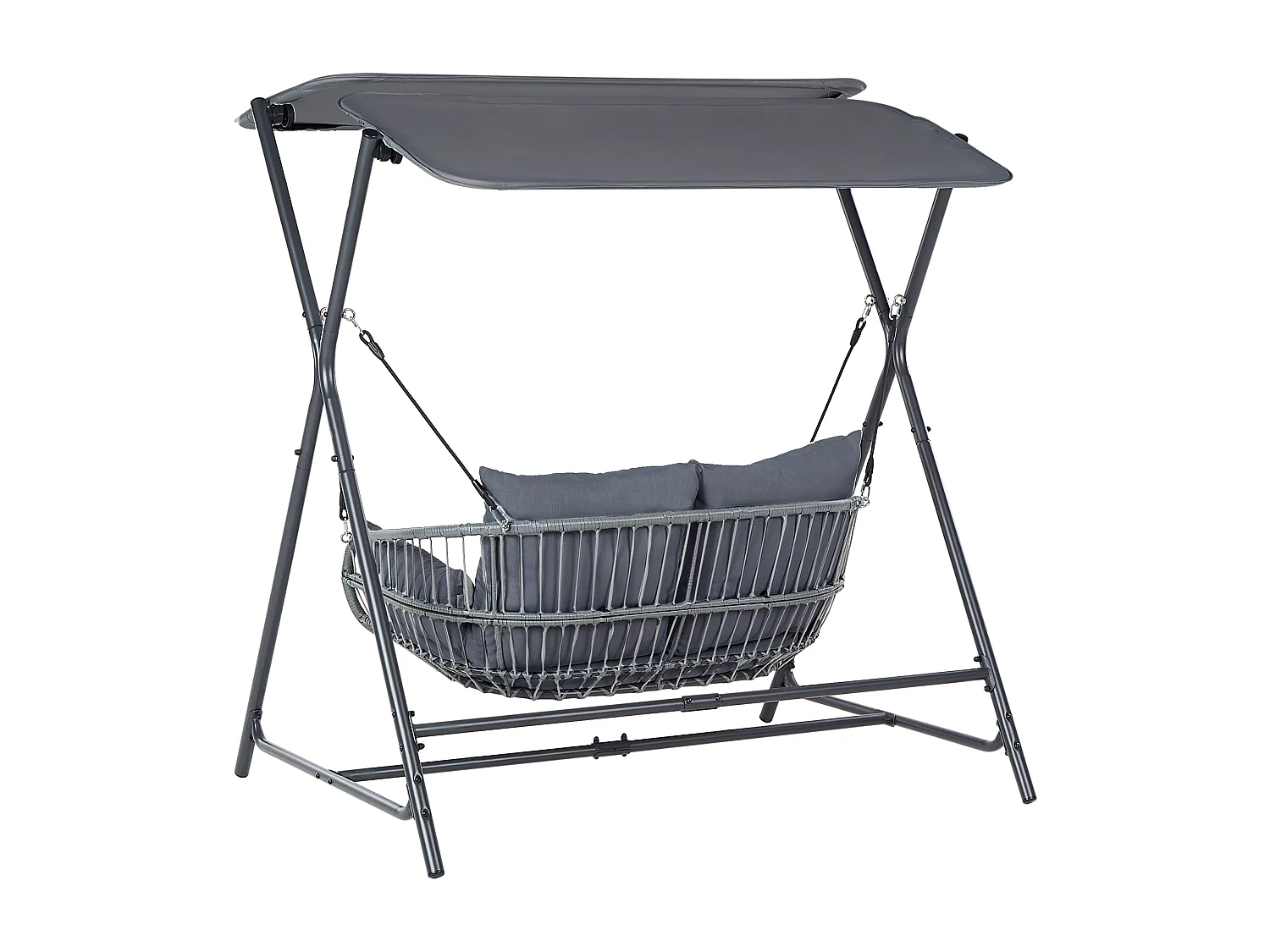 Balancelle de jardin FIASTRA Métal Gris foncé