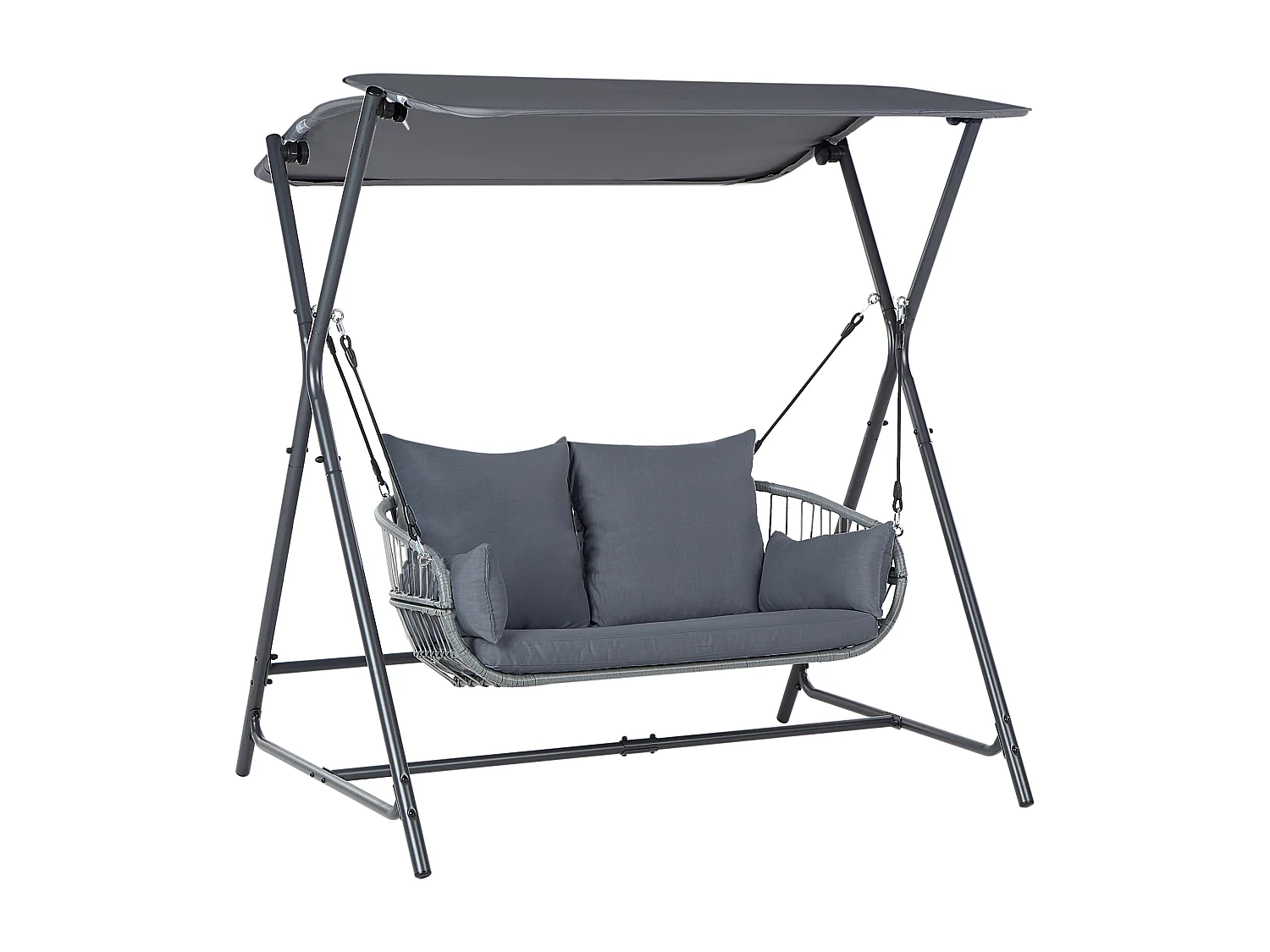 Balancelle de jardin FIASTRA Métal Gris foncé