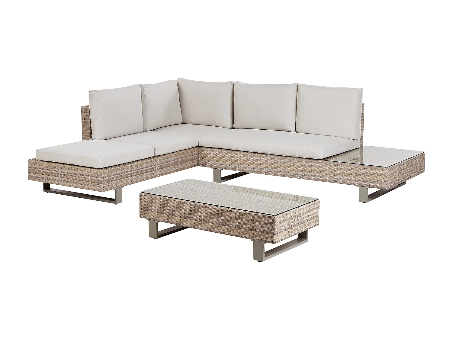 Set di divani angolari da giardino 5 posti LANCIANO Lato destro Bianco sporco