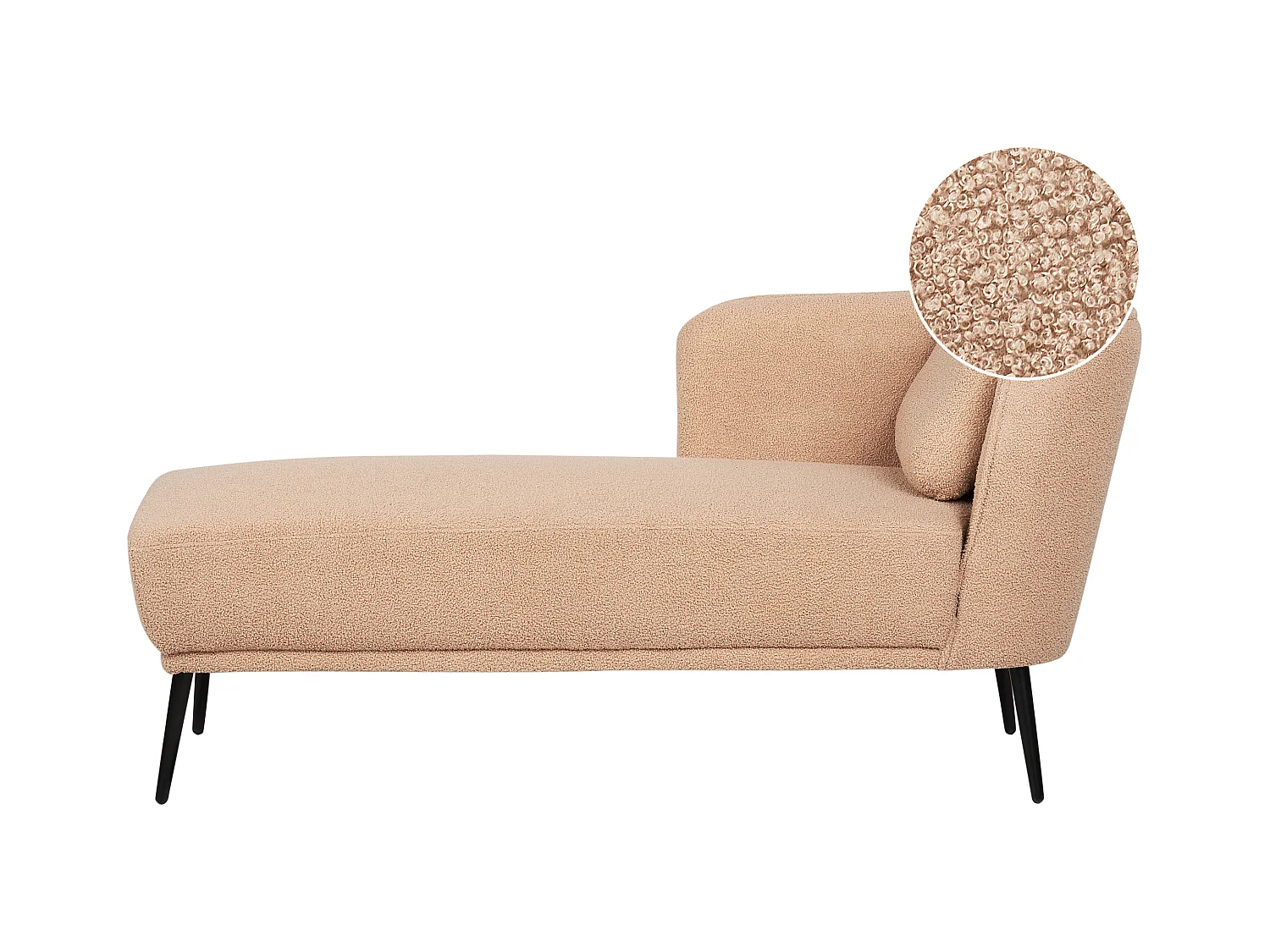 Chaise longue côté droit ARTHEZE Bouclé Beige