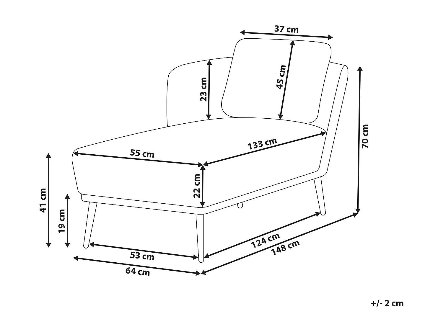 Rechtszijdige chaise longue ARTHEZE Bouclé Beige