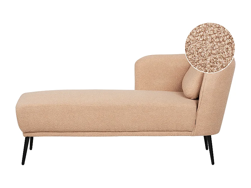 Rechtszijdige chaise longue ARTHEZE Bouclé Beige
