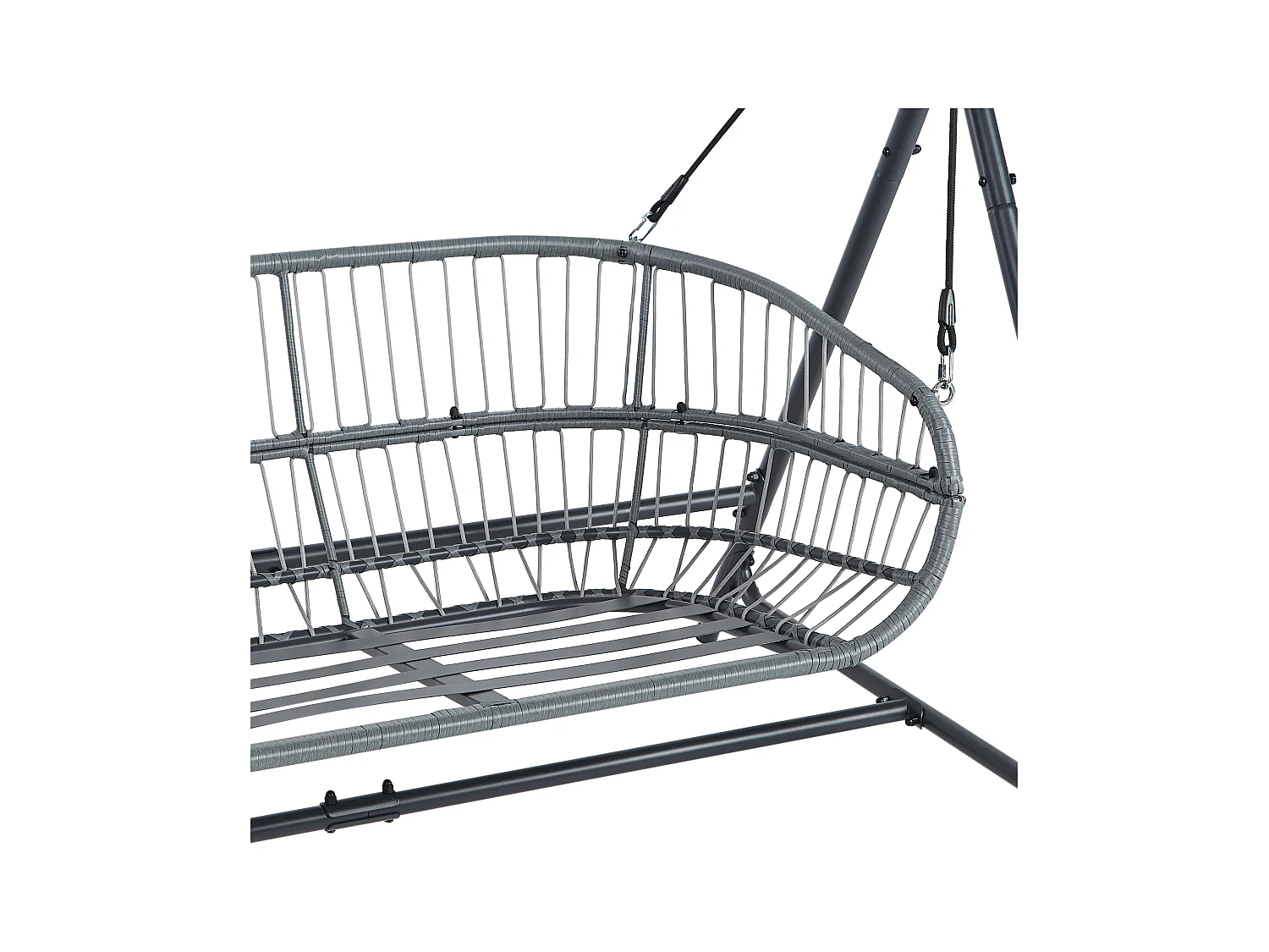 Gartenschaukel aus Stoff Stahl helles Grau mit verstellbarem Dach modern Fiastra