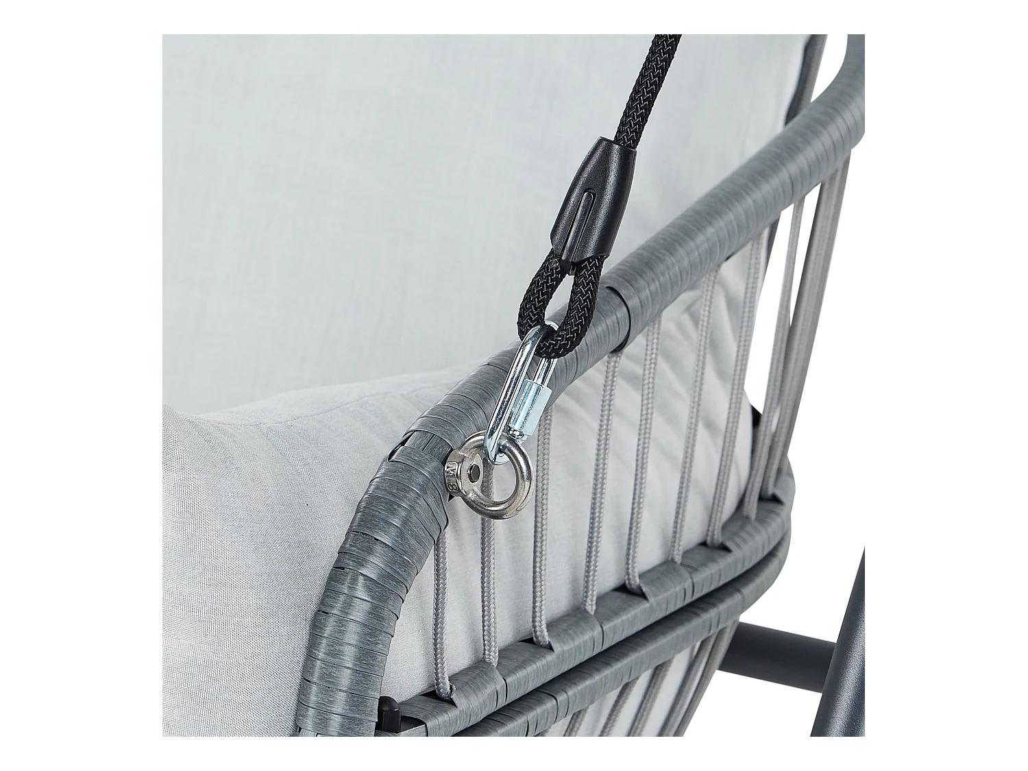 Gartenschaukel aus Stoff Stahl helles Grau mit verstellbarem Dach modern Fiastra