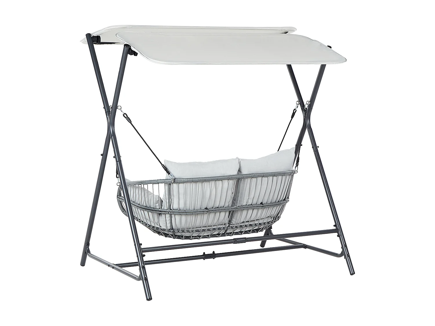 Balancelle de jardin FIASTRA Métal Gris clair