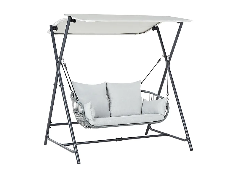 Dondolo da giardino FIASTRA Metallo Grigio chiaro