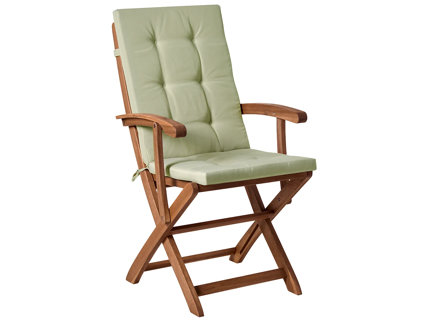 Set mit 2 Stühlen und Sitzkissen MAUI PREMIUM Akazienholz Hellgrün