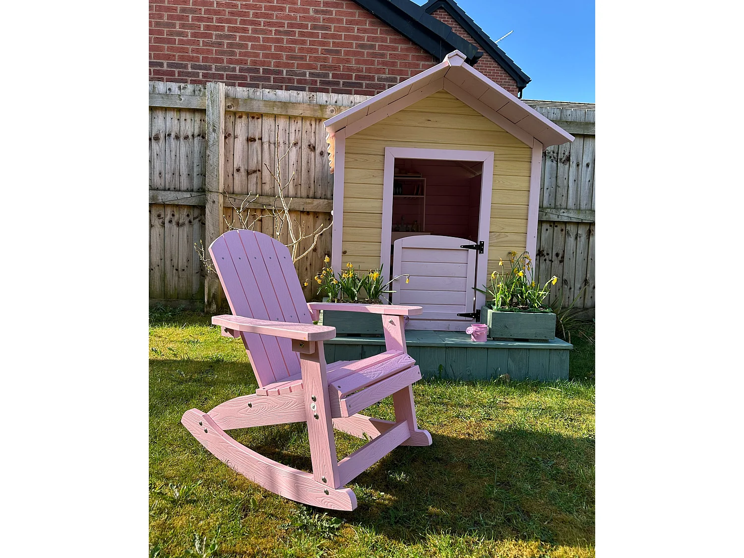 Fauteuil à bascule pour enfants ADIRONDACK Rose pastel