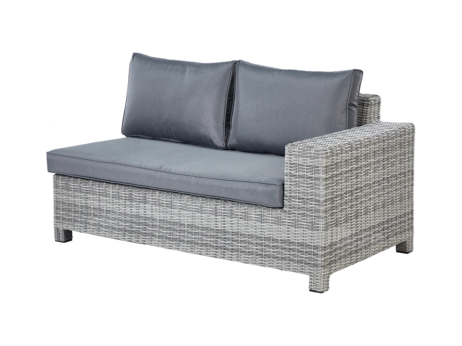 Ensemble de salon de jardin avec table et ottoman 9 places TEGLIO Gris