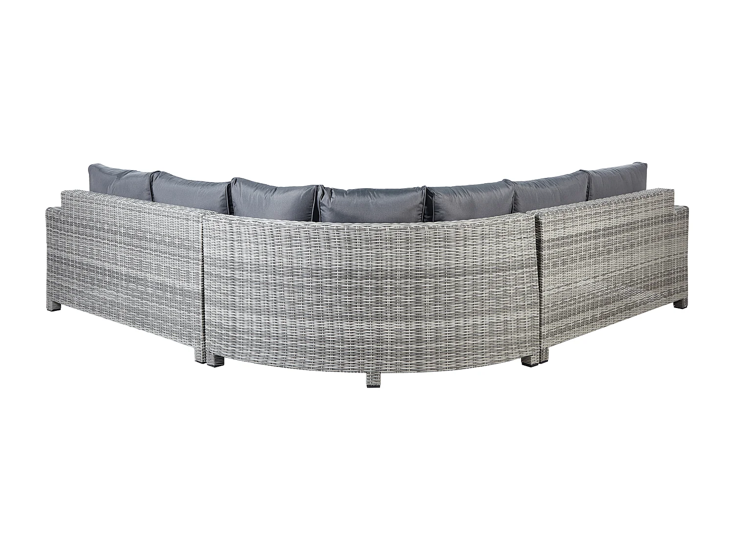 9-Sitzer Lounge Set Rattan grau Ecksofa 2 Ottomanen Auflagen Tisch Sessel Teglio