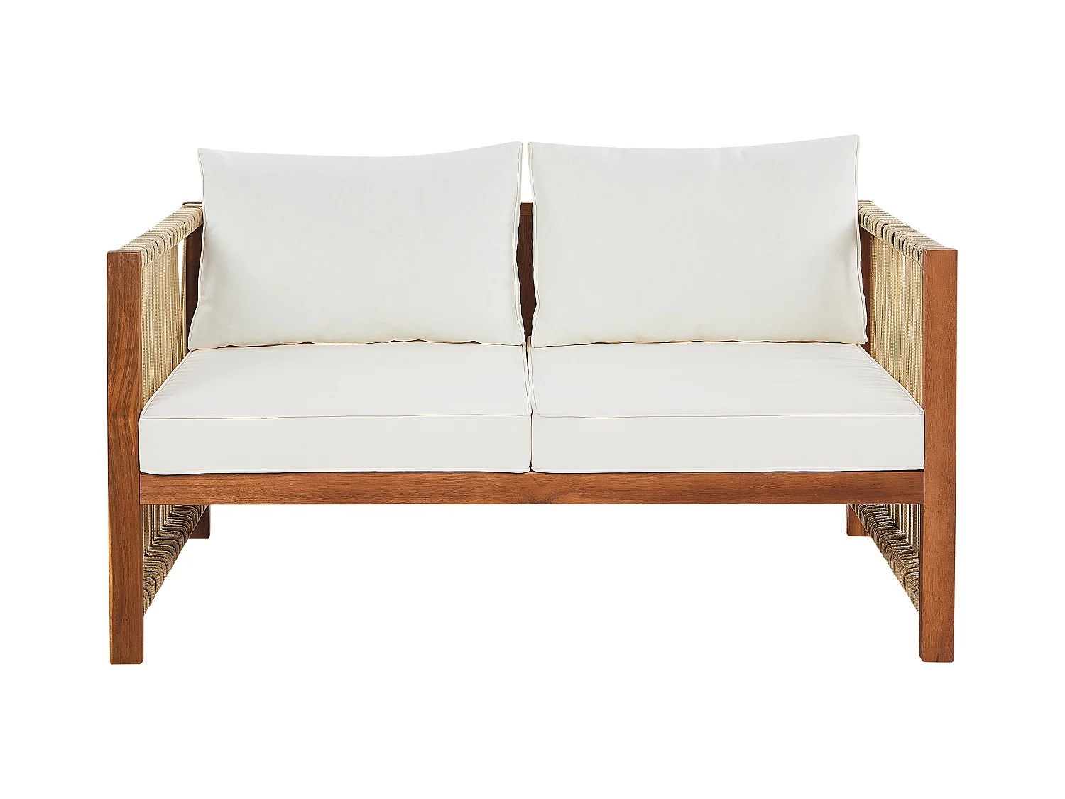 Lounge Set mit Tisch 4-Sitzer ANTRIA Akazienholz Beige