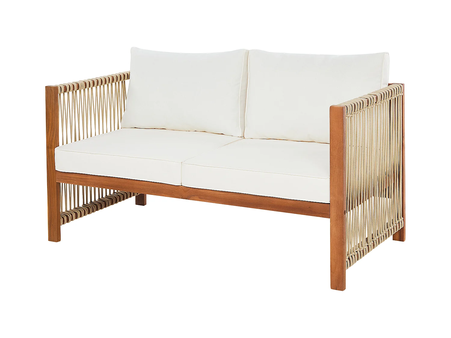 Lounge Set mit Tisch 4-Sitzer ANTRIA Akazienholz Beige