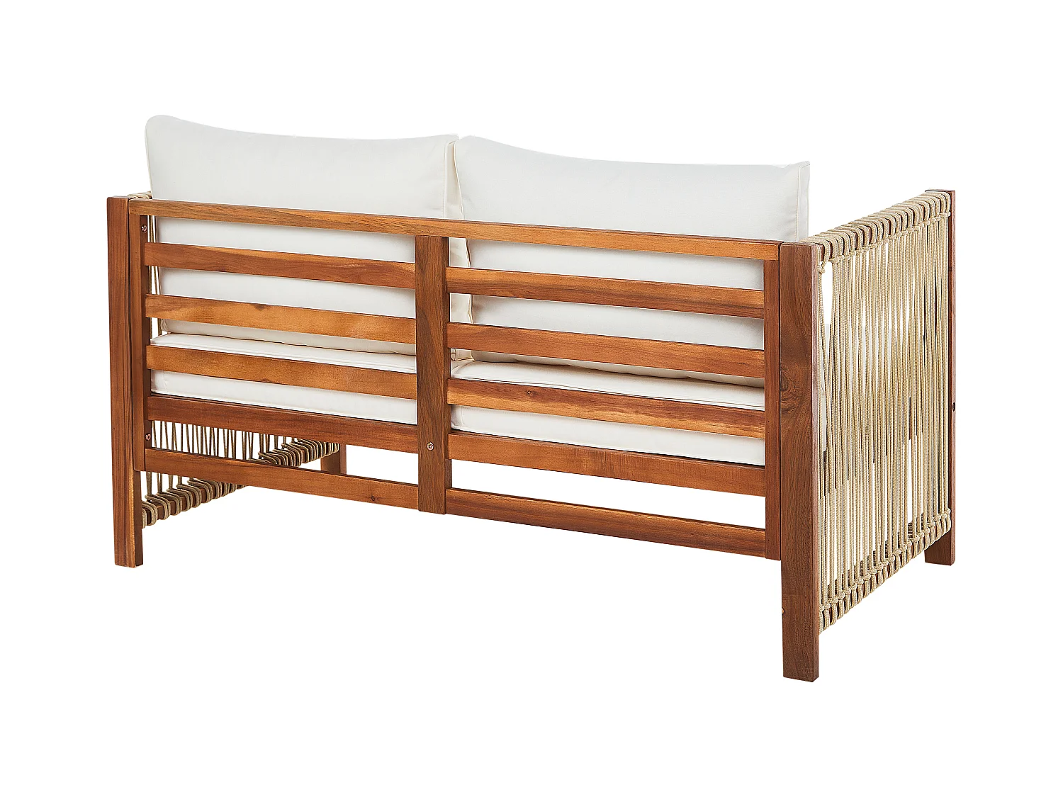 Lounge Set mit Tisch 4-Sitzer ANTRIA Akazienholz Beige