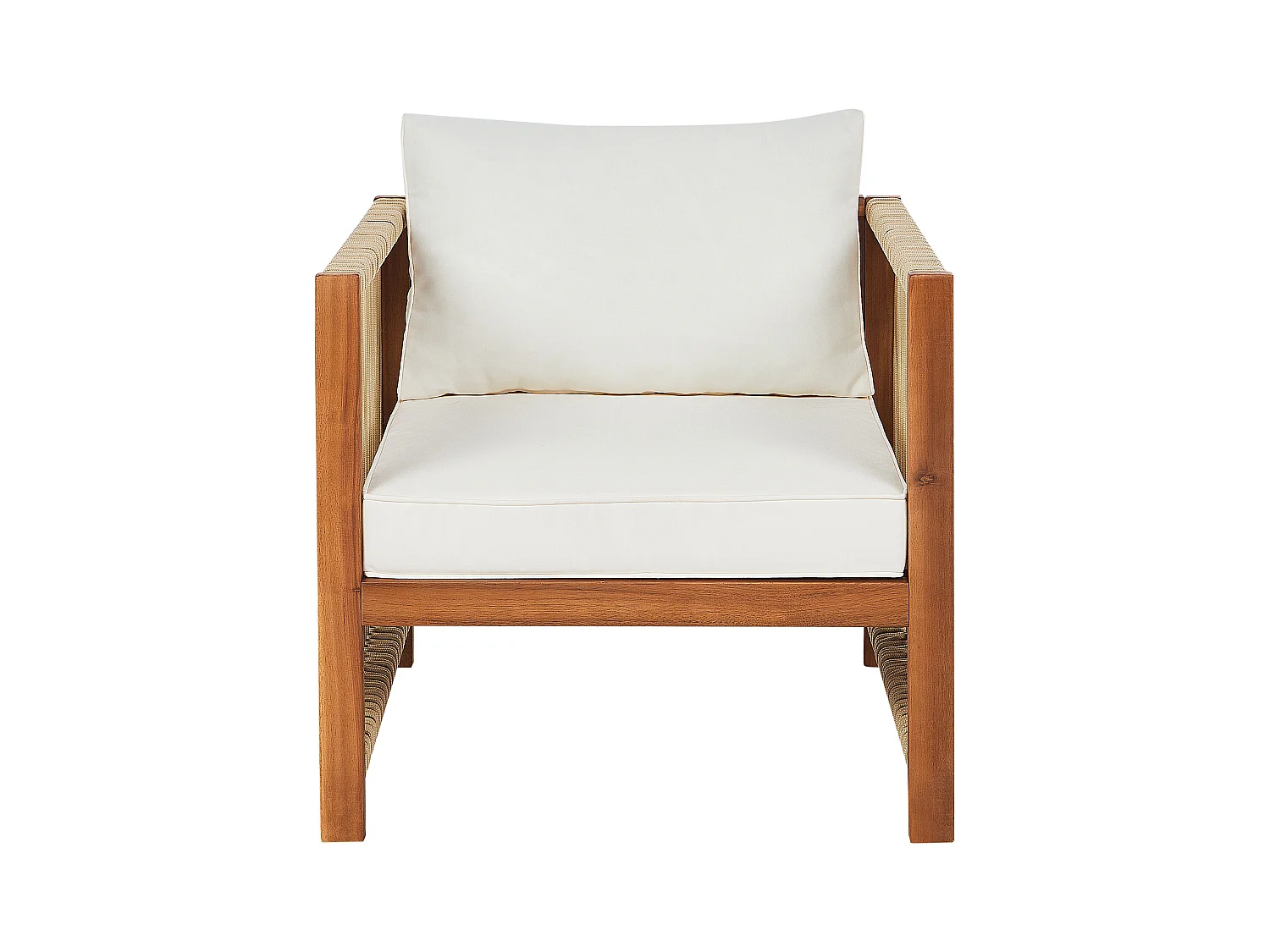 Lounge Set mit Tisch 4-Sitzer ANTRIA Akazienholz Beige