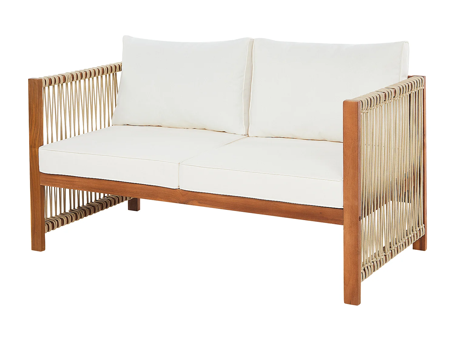 Ensemble de salon de jardin avec table 4 places ANTRIA Acacia Beige