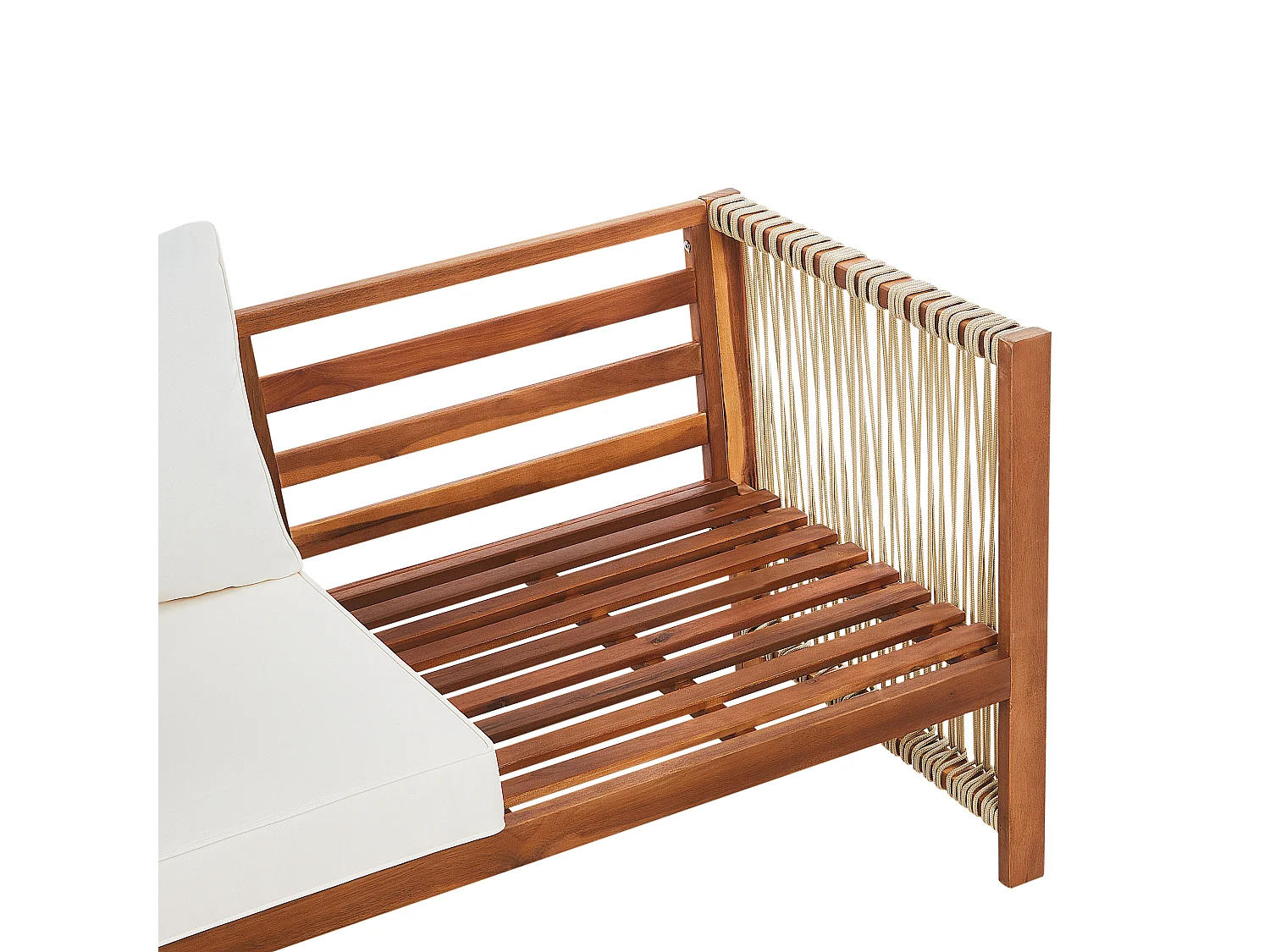 Lounge Set mit Tisch 4-Sitzer ANTRIA Akazienholz Beige