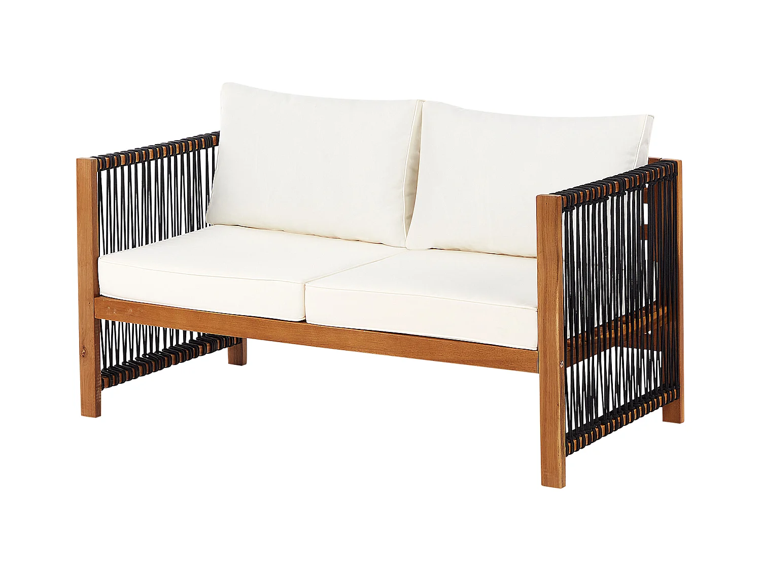 Zestaw ogrodowy ze stolikiem dla 4 osób ANTRIA Drewno akacjowe Czarny