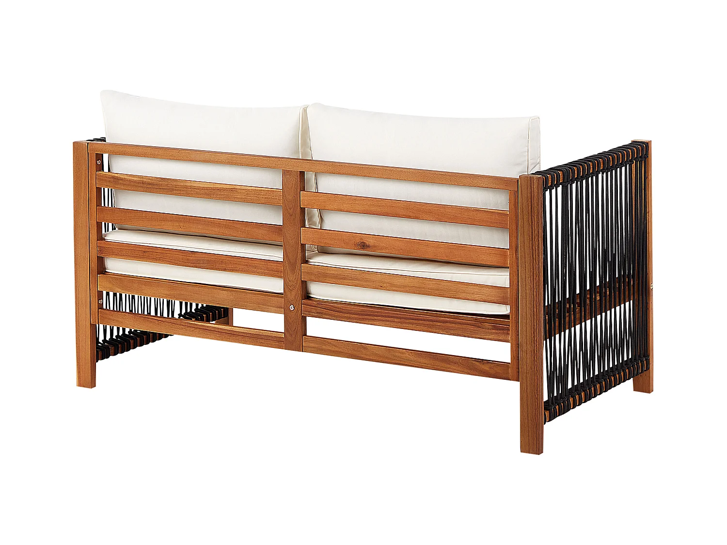 Zestaw ogrodowy ze stolikiem dla 4 osób ANTRIA Drewno akacjowe Czarny