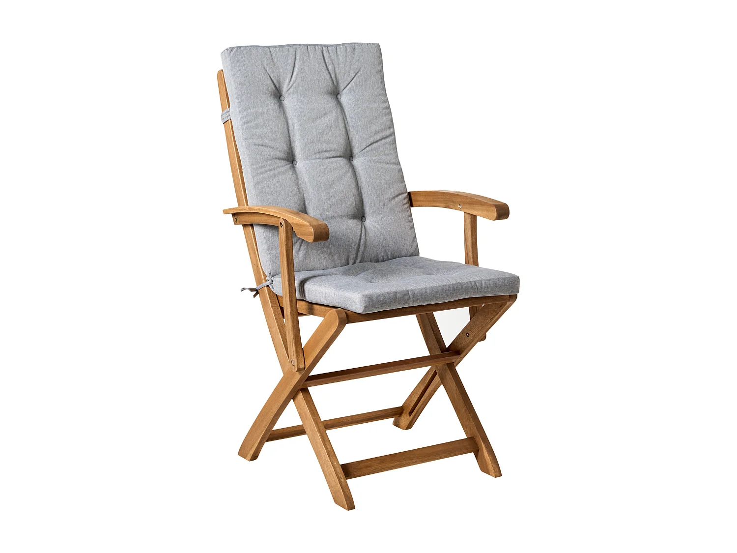 Set di 2 sedie da giardino con cuscini MAUI PREMIUM Legno d'acacia Grigio