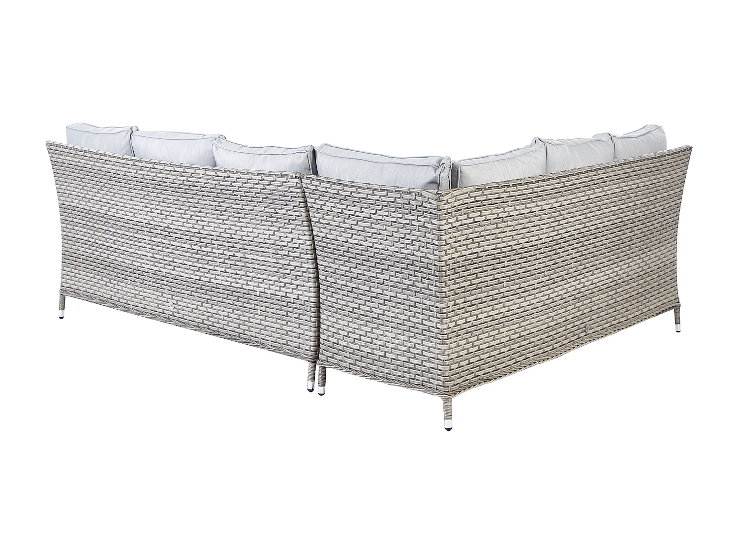 Ensemble de salon de jardin avec table et ottoman 9 places LACONA Côté droit Gris clair