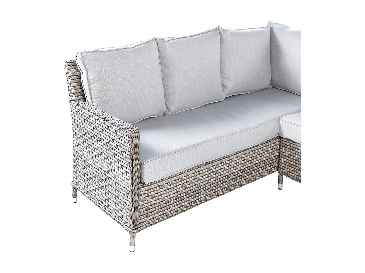 Ensemble de salon de jardin avec table et ottoman 9 places LACONA Côté droit Gris clair