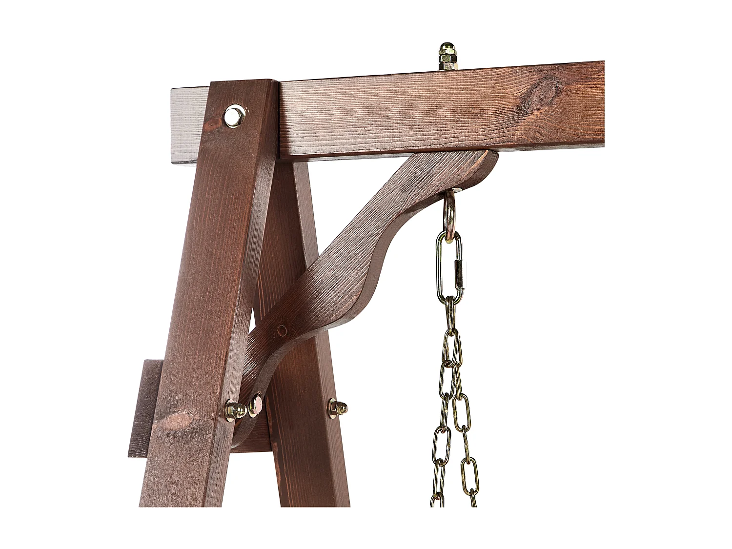 Gartenschaukel für 2 Personen Fichtenholz dunkelbraun freistehend stabil Nerito