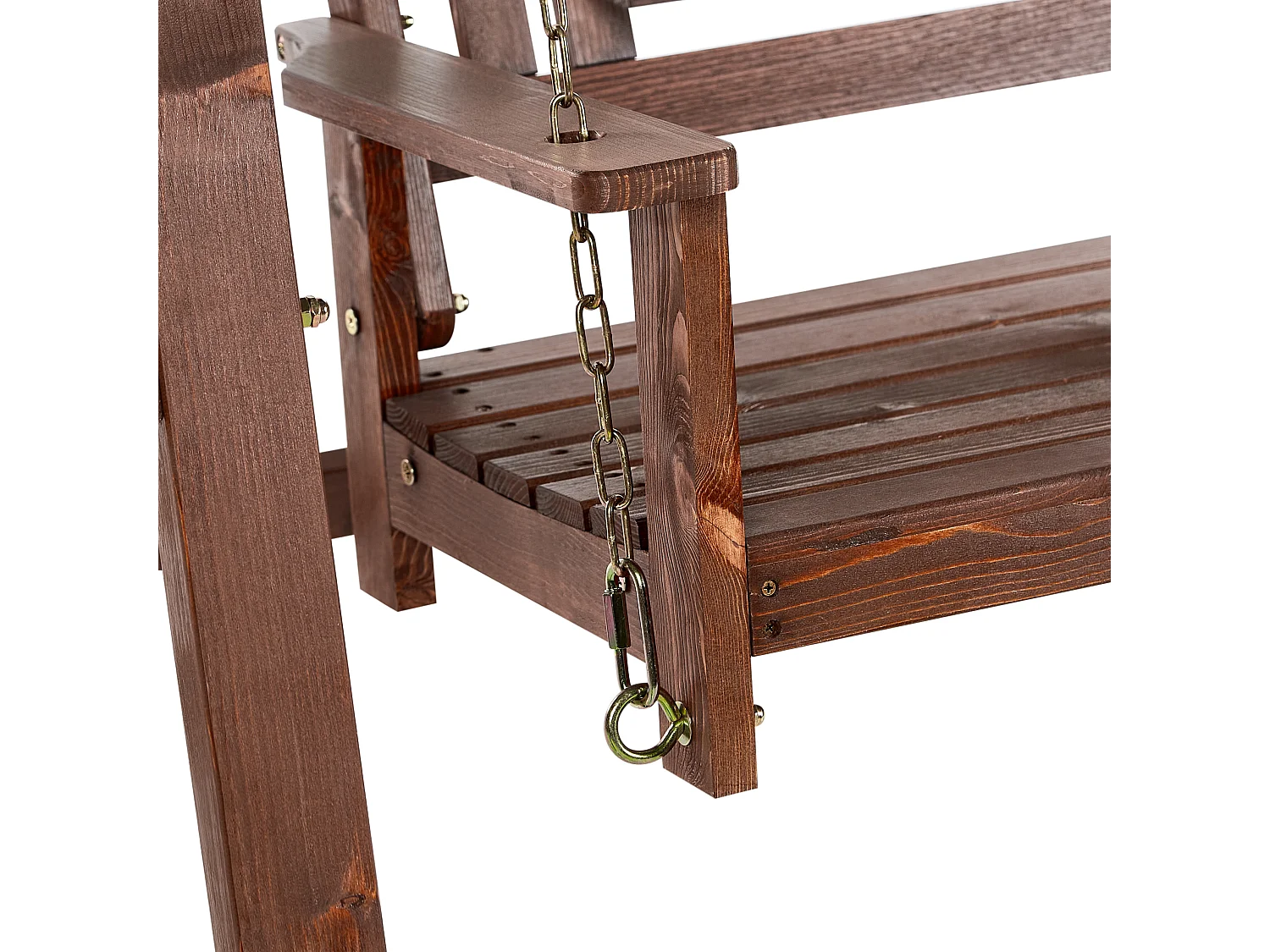 Gartenschaukel für 2 Personen Fichtenholz dunkelbraun freistehend stabil Nerito