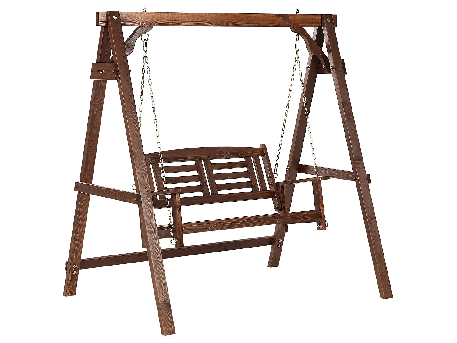 Patio Swing NERITO Spruce Wood Dark Brown