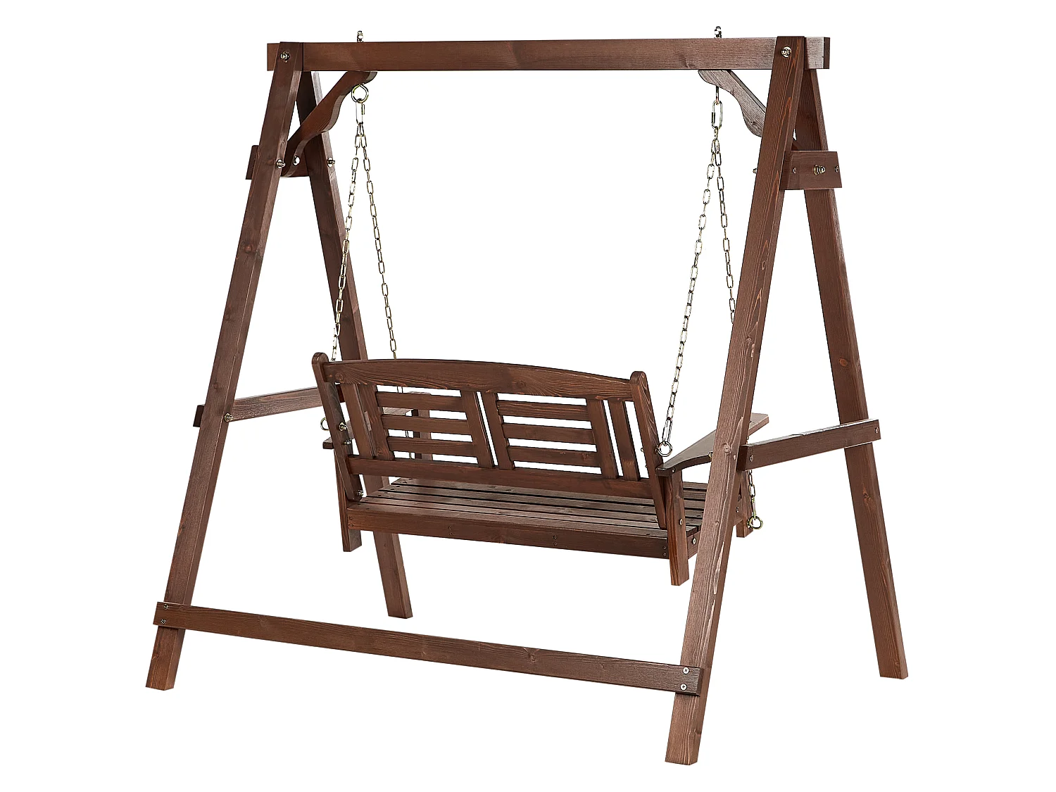 Patio Swing NERITO Spruce Wood Dark Brown