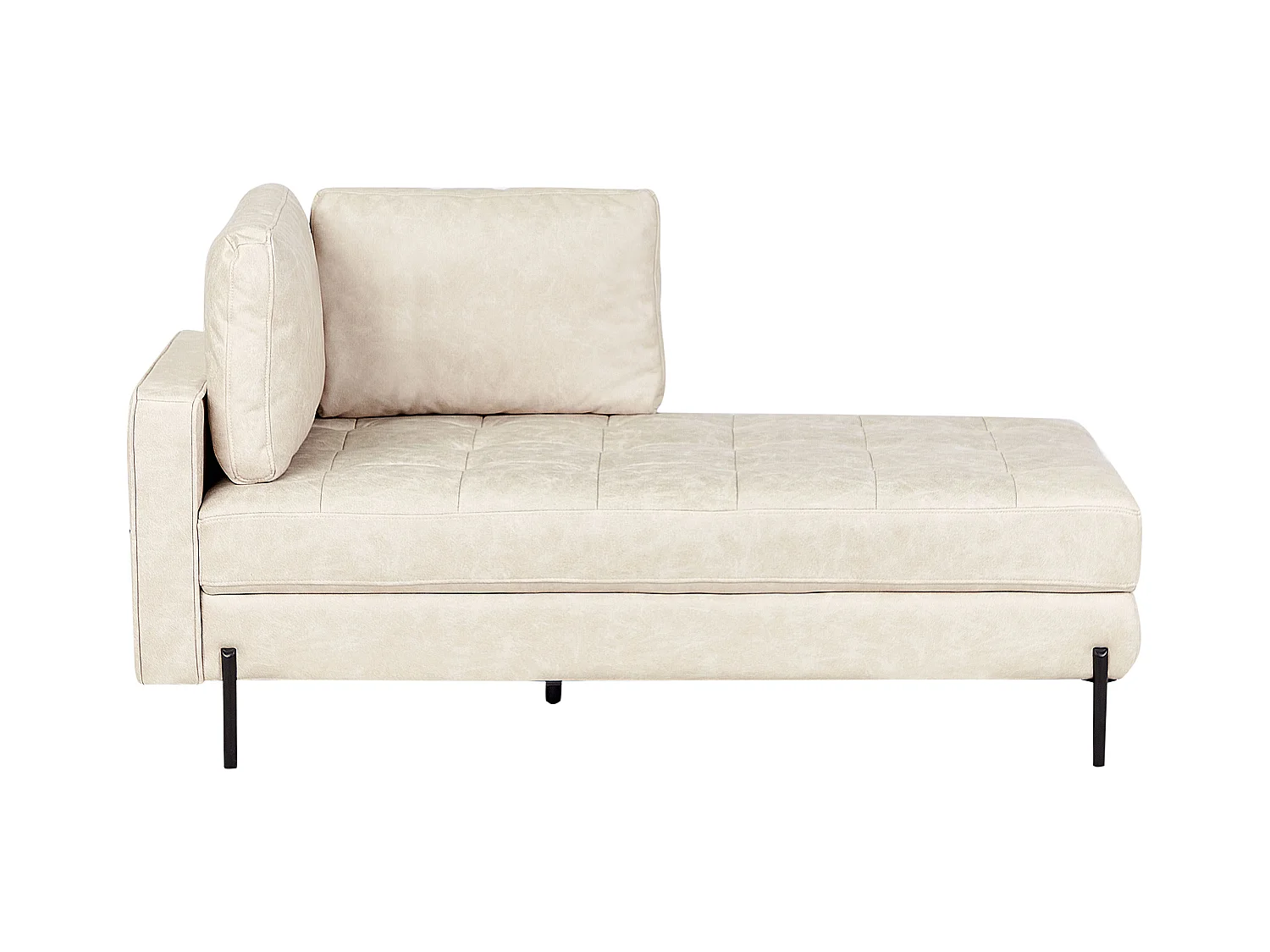 Chaise longue côté droite REBAIS Cuir PU Beige clair