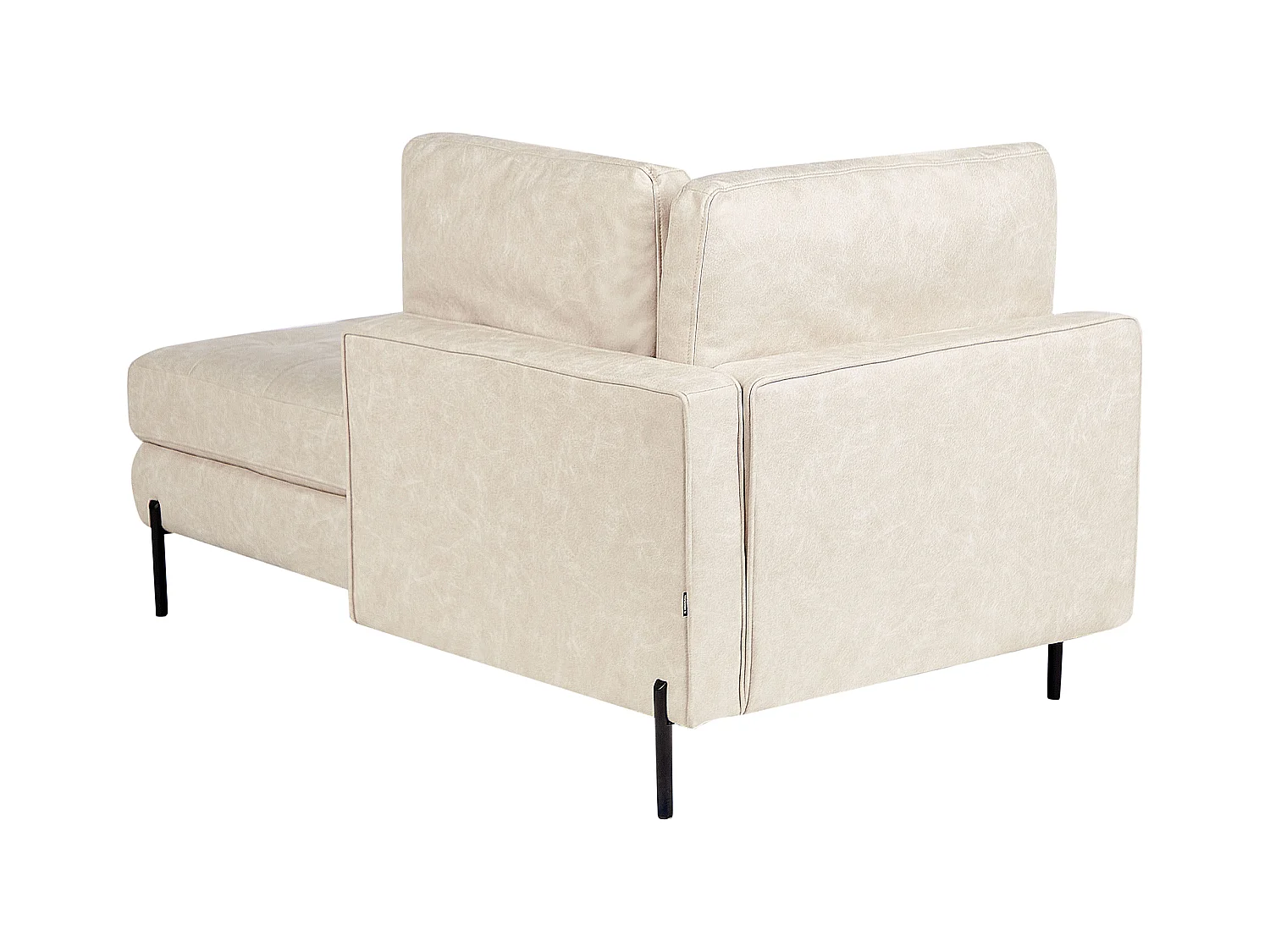 Chaise longue côté droite REBAIS Cuir PU Beige clair