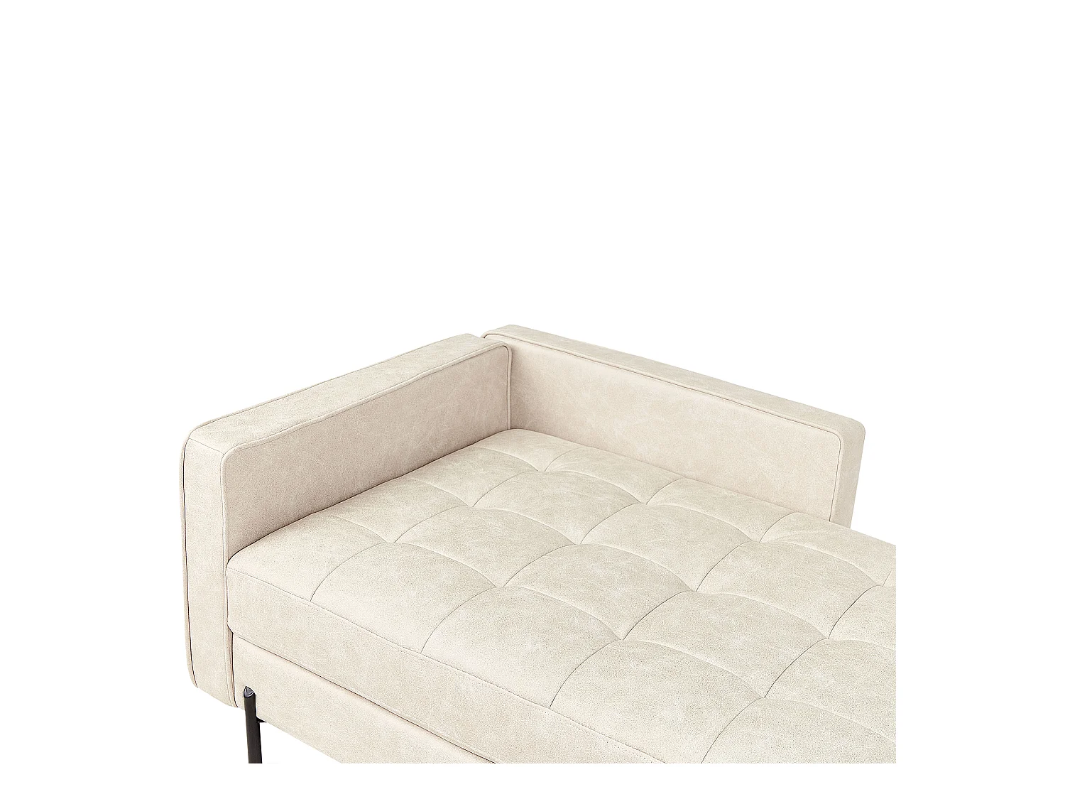 Chaise longue côté droite REBAIS Cuir PU Beige clair