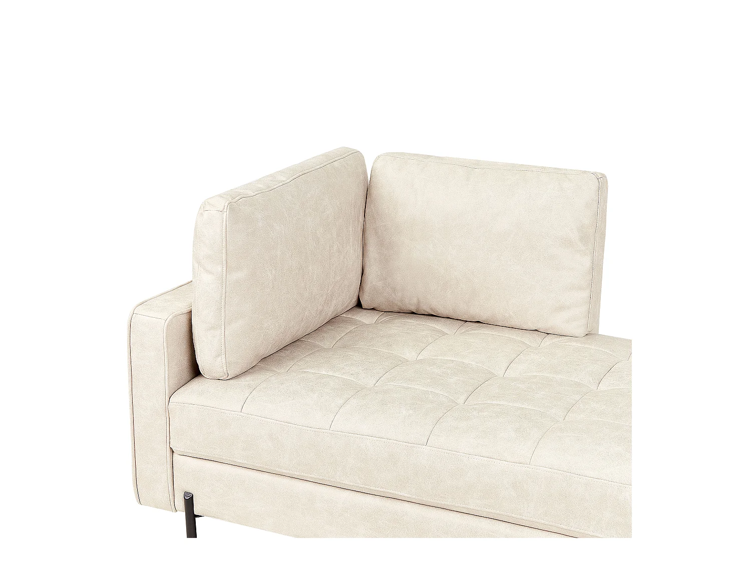 Linksseitige Chaiselounge REBAIS Kunstleder Hellbeige