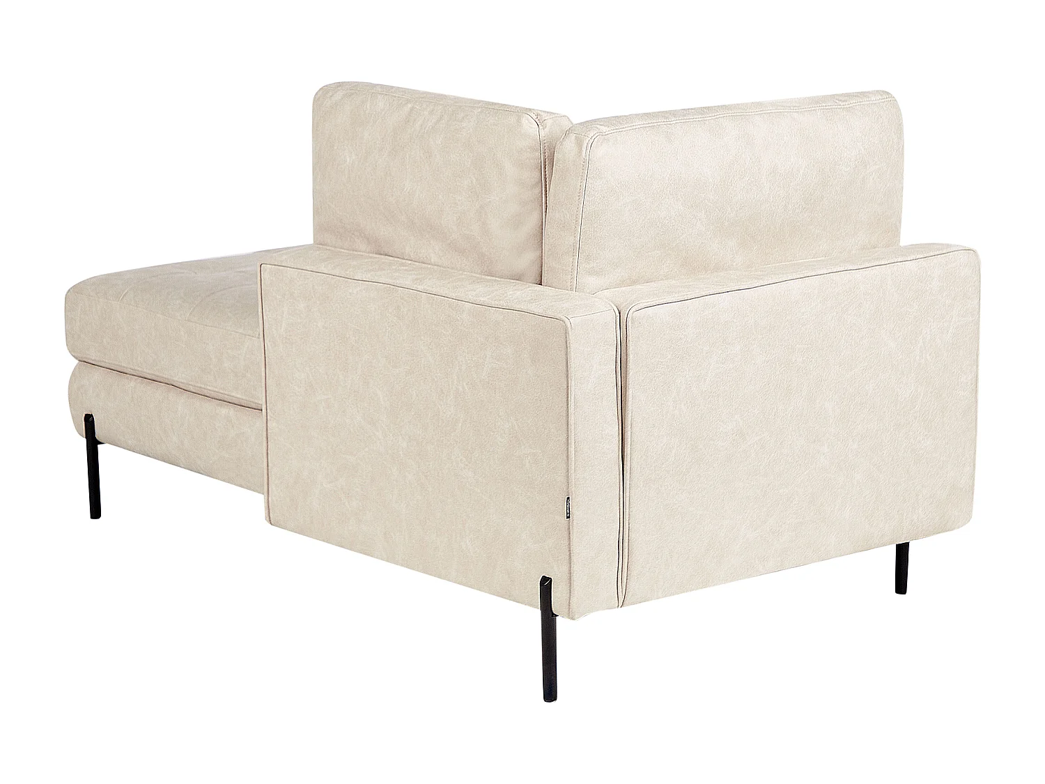 Chaise longue côté droite REBAIS Cuir PU Beige clair