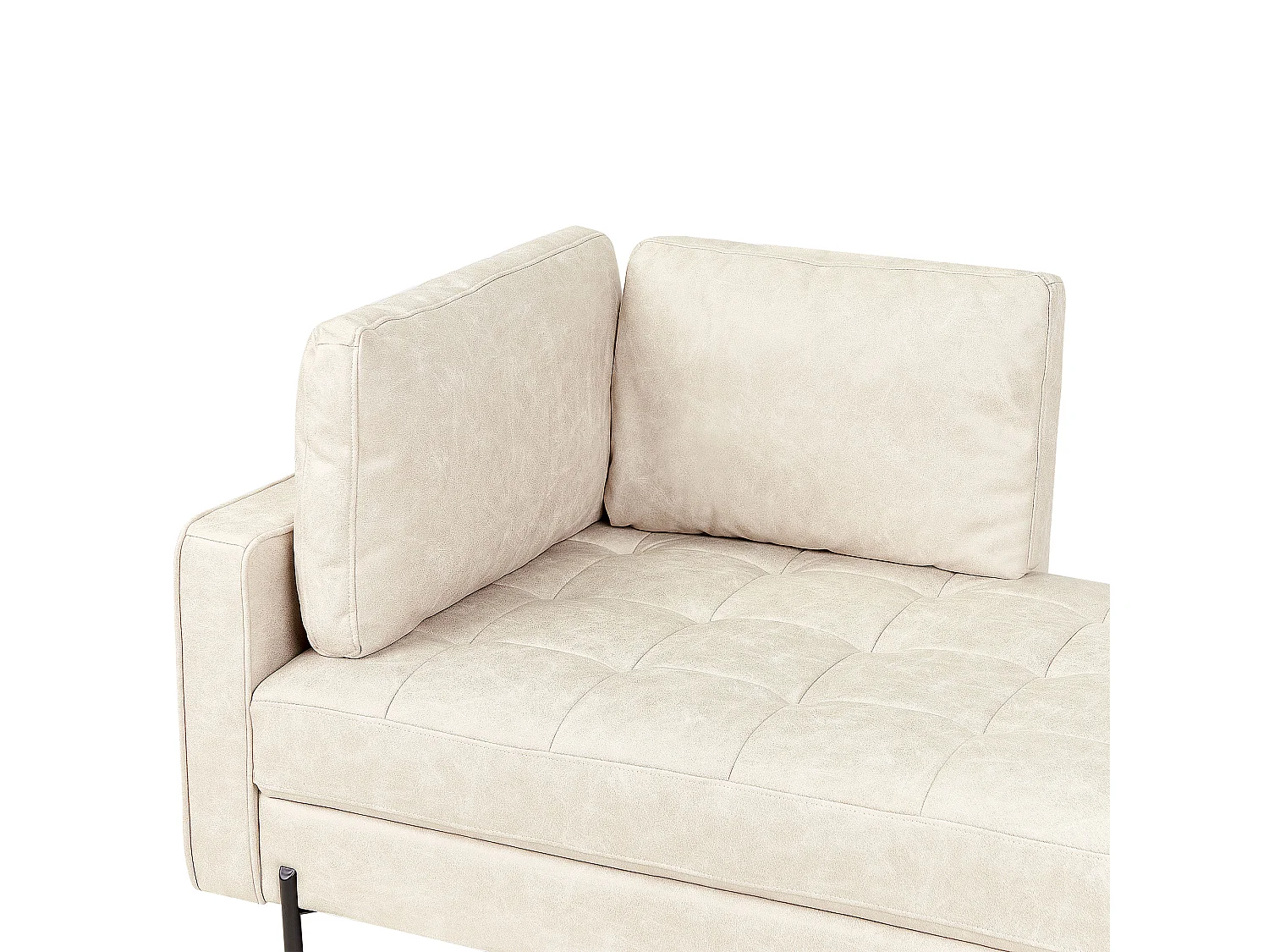 Chaise longue côté droite REBAIS Cuir PU Beige clair