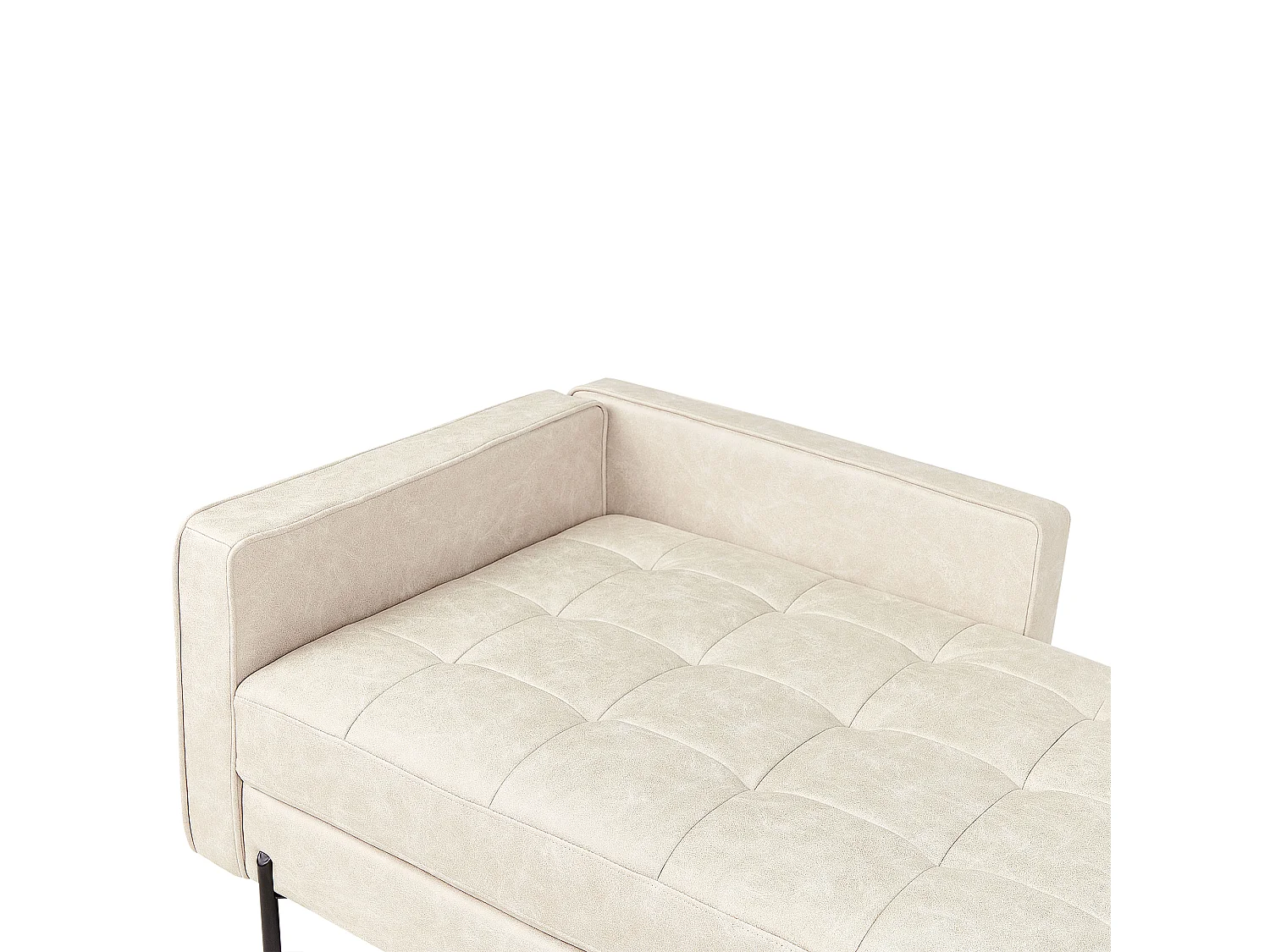 Chaise longue côté droite REBAIS Cuir PU Beige clair