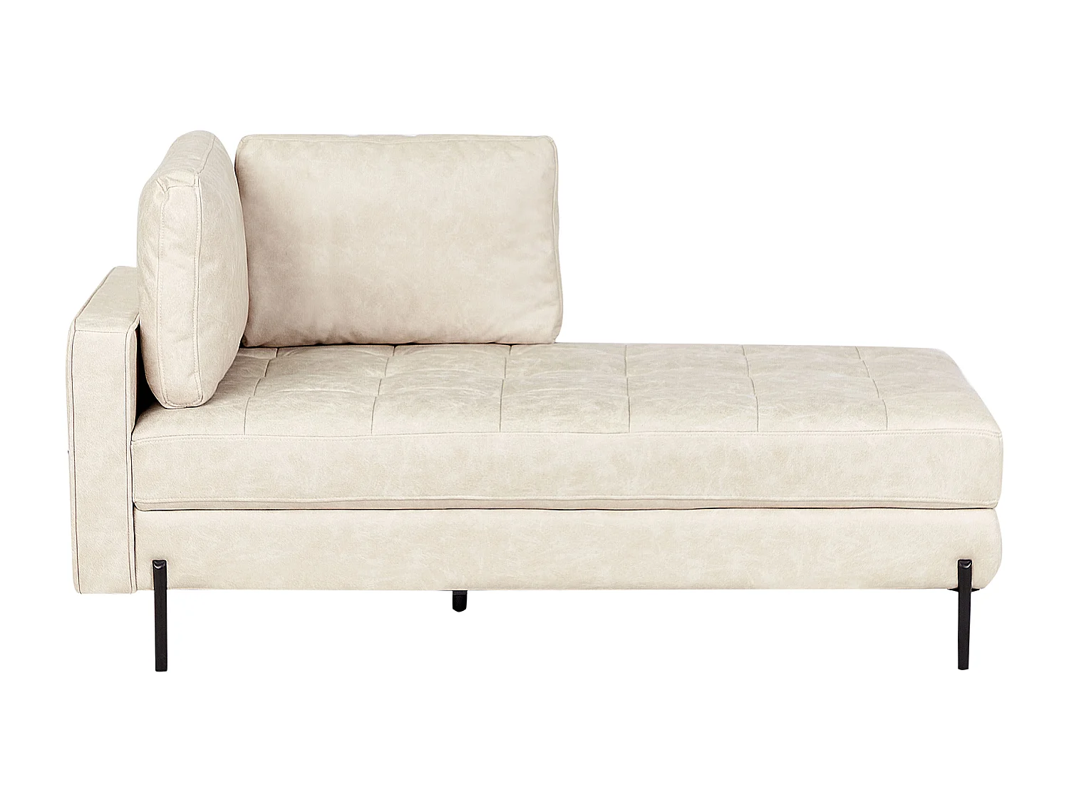 Chaise longue côté gauche REBAIS Cuir PU Beige clair