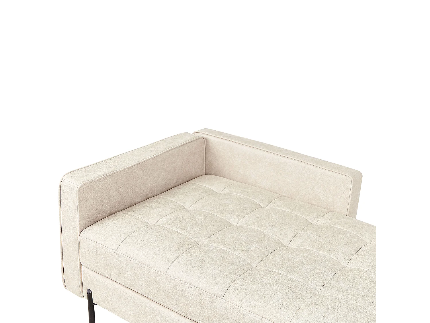 Chaise longue côté gauche REBAIS Cuir PU Beige clair