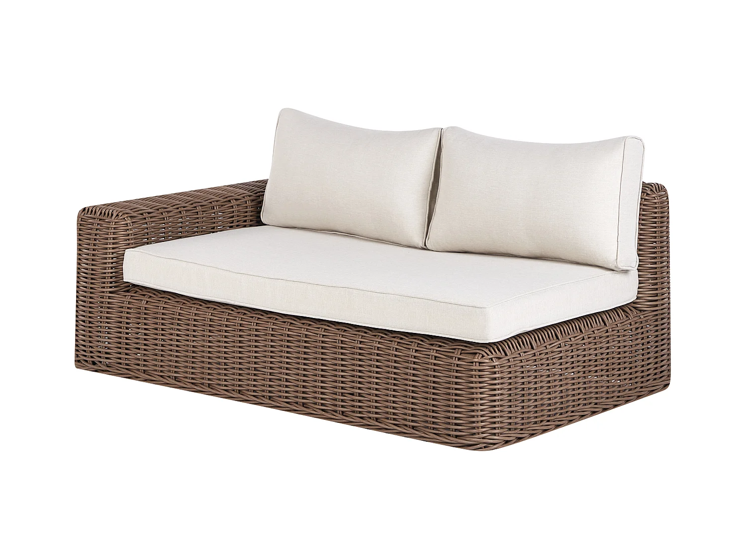 Canapé d'angle de jardin avec ottoman 6 places PALERMO Marron