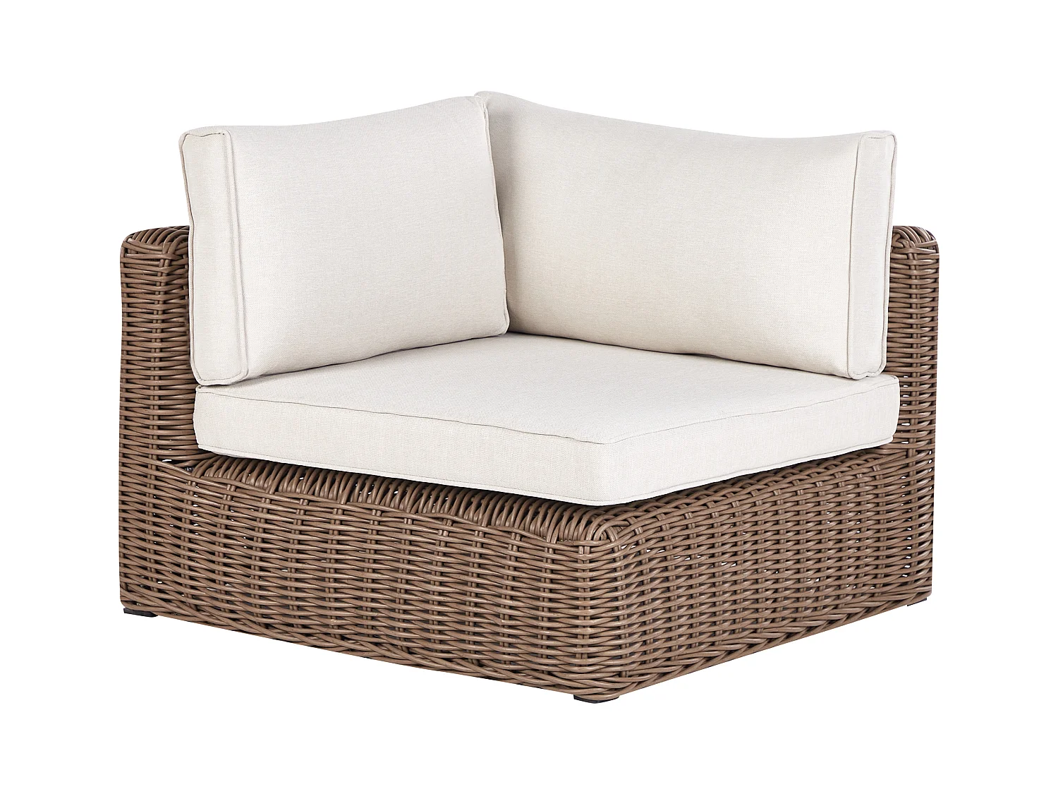 Garten Lounge Set Polyrattan braun mit Auflagen weiß modular 6-Sitzer Palermo