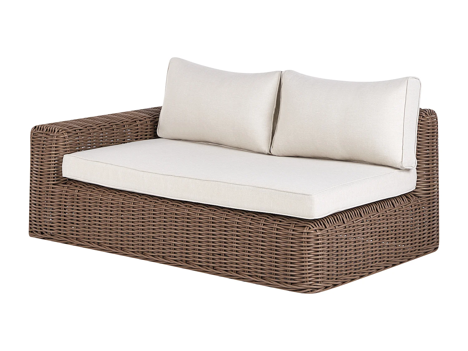 Garten Lounge Set Polyrattan braun mit Auflagen weiß modular 6-Sitzer Palermo