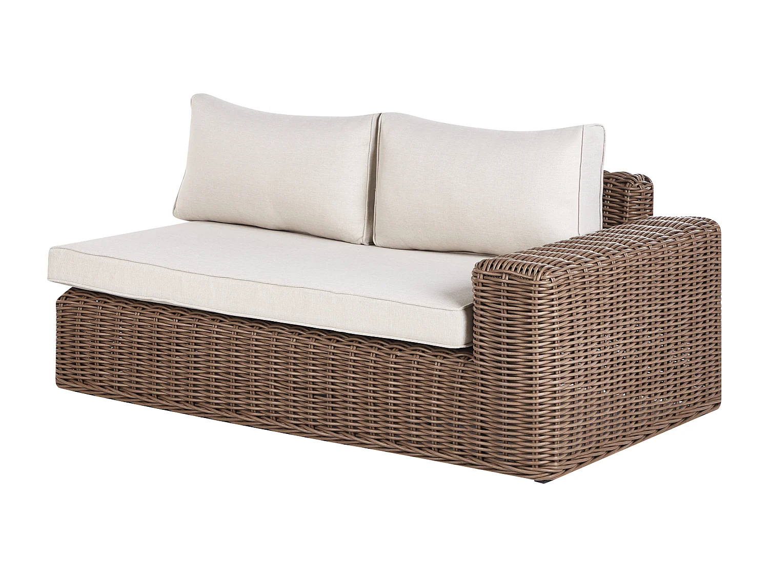 Garten Lounge Set Polyrattan braun mit Auflagen weiß modular 6-Sitzer Palermo